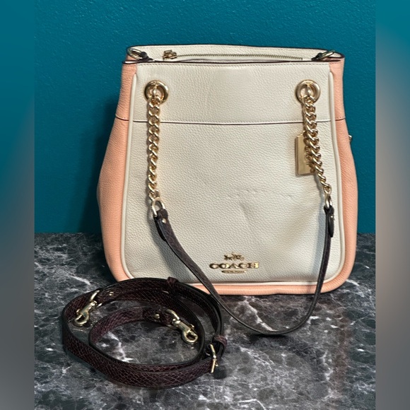 New Coach Cammie Chain Bucket Bag in Colorblock w/ Snakeskin CA430 - Picture 8 of 14